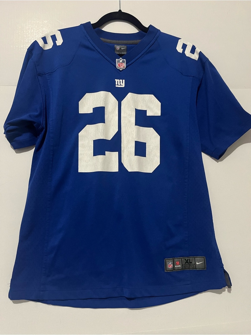 New York Giants  Jersey Featuring the Name and Number Saquon Barkley #26